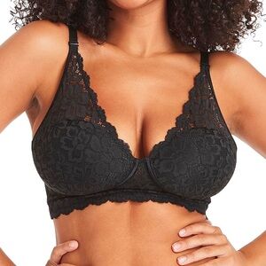 Maidenform Comfort Wireless Lace Bralette, Lightly Lined Convertible Bra 34B